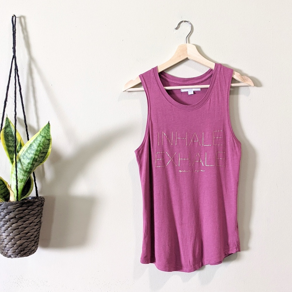 SPIRITUAL GANGSTER Inhale Exhale Graphic Tank Top